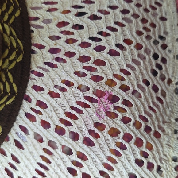 Vintage Lace Cowboy Hat Mexico Souvenir Feather Band Bohemian Cowgirl Western - Picture 11 of 16